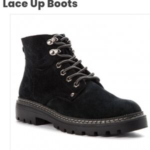 Propet Dakota Black Suede Leather Lug Ankle Boots Sz 10 EE Wide NWOB